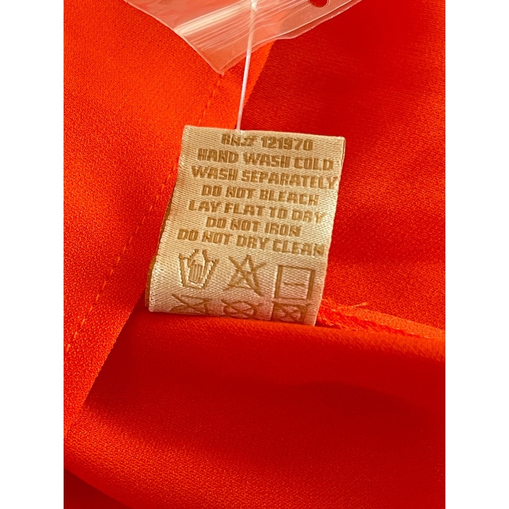 Flying Tomato Orange Pink Danica Pintuck Puff Sleeve Shirt Dress Retro Chic Sm - Picture 7 of 11